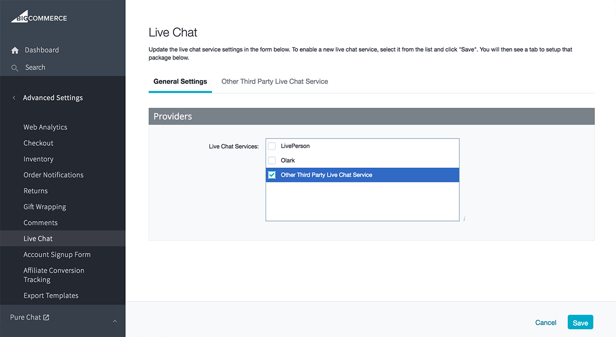 Add chatbot to BigCommerce