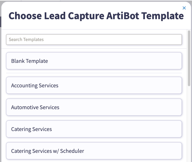 Choose a free chatbot template