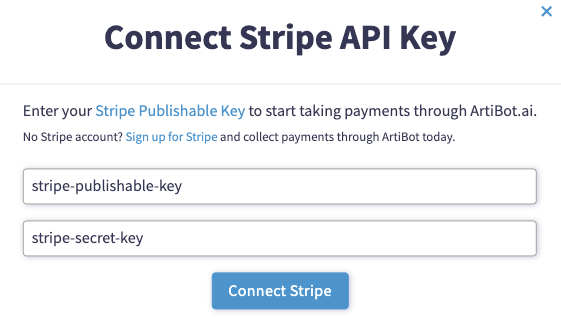 Finish connecting Stripe to chatbot