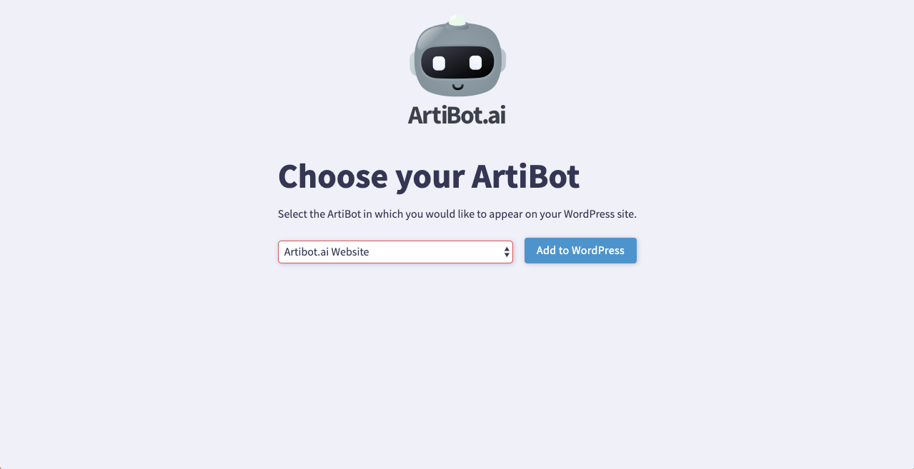 Select an ArtiBot